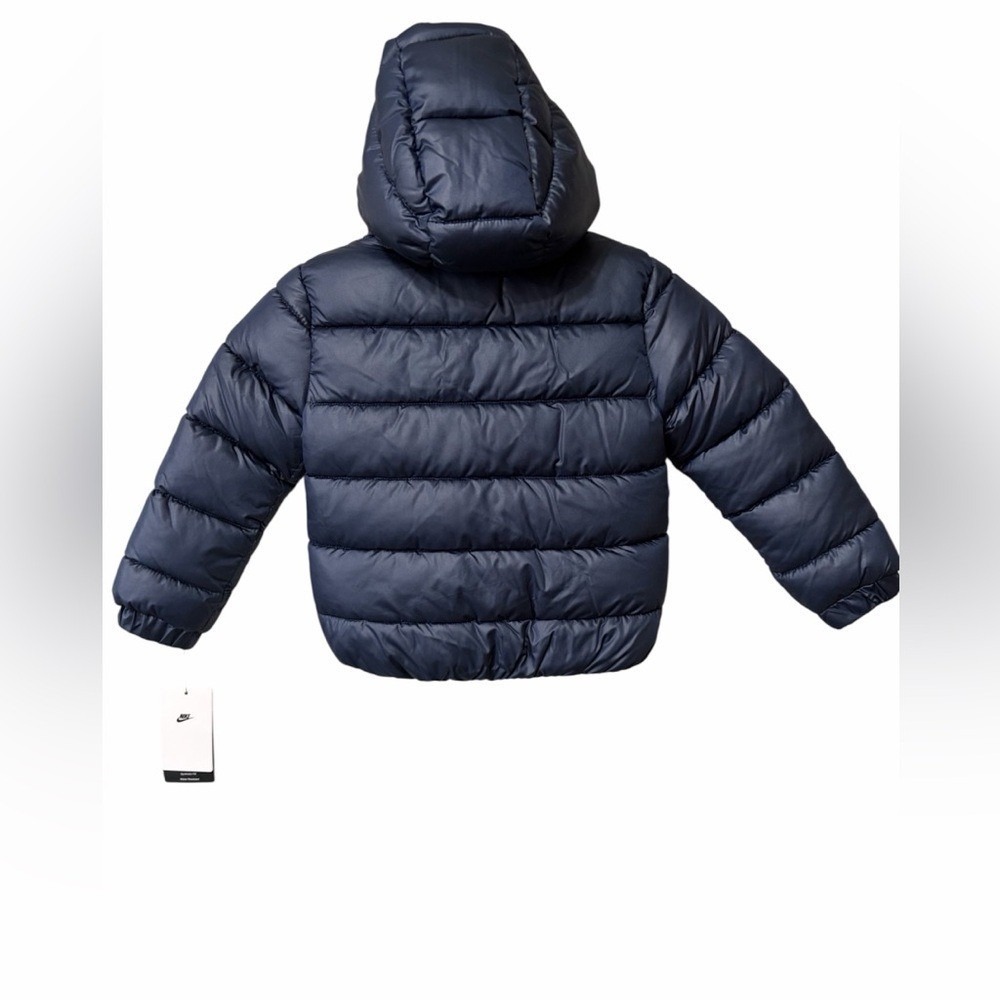 Nike Navy Blue Quilted Hooded Puffer Jacket - Picture 3 of 5